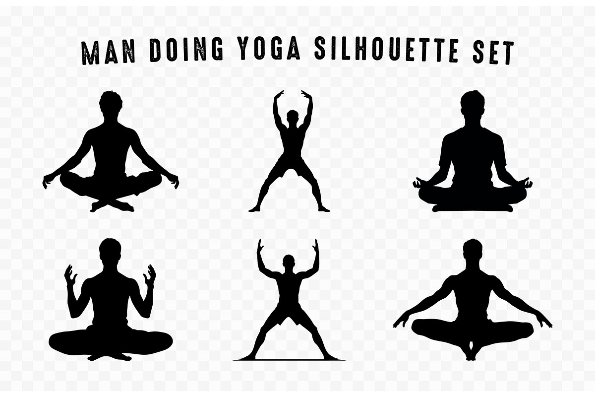 Man Doing Yoga SVG Silhouette Bundle, a Healthcare Illustration by Gfx Expert Team (Photo 2 of 3)