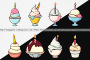 Party Ice Cream Clipart, a Graphic by Artnoy (Thumbnail 2 of 5)