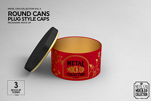 Round Cans Plug Metal Cap Mockup