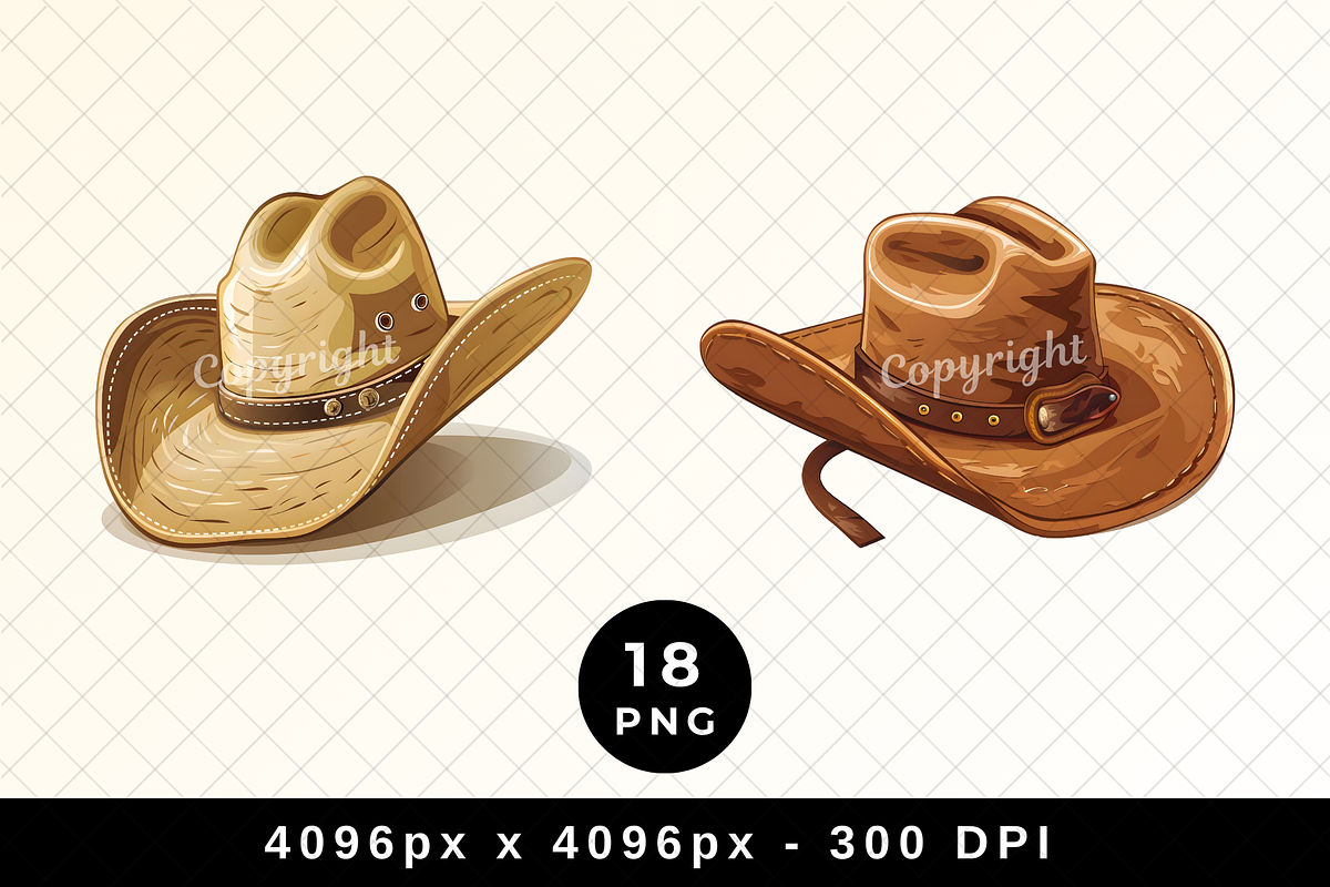 Cowboy Hat Clipart, Cowgirl Clip Art, an Object Illustration by POC Digital (Photo 5 of 7)