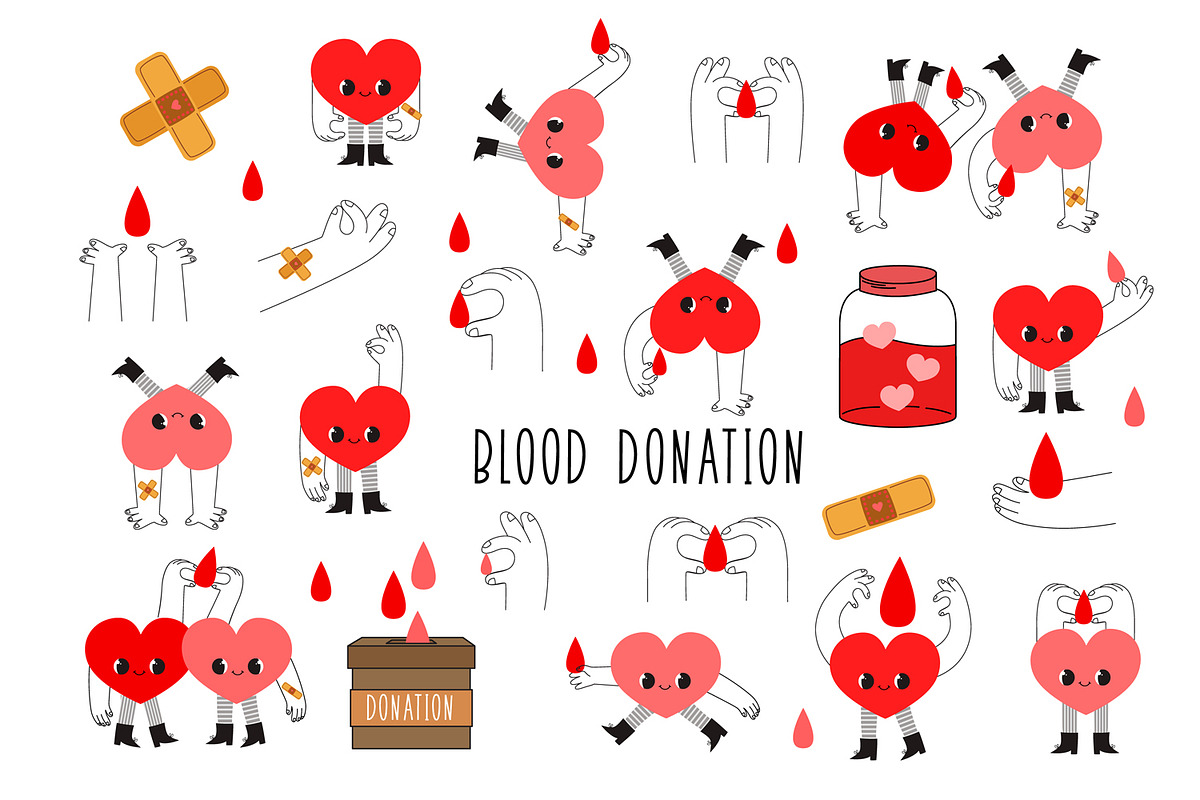 Hand-Drawn Blood Donation Clipart, a Healthcare Illustration by the_myro (Photo 1 of 23)