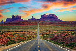 Colorful sunset over Monument Valley