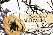 Watercolor Halloween clipart -30%, an Illustration by Ksenia Shmakova (Thumbnail 1 of 10)