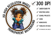 Quirky Christmas Girl Clipart Bundle, an Illustration by Craft Nest (Thumbnail 3 of 8)