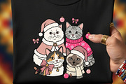 Christmas Cat Groups Clipart Bundle, a Seasonal Illustration by Tanya Kart (Thumbnail 2 of 10)