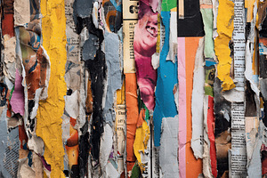 Colorful layers of torn paper, a Photo by Pavel_design