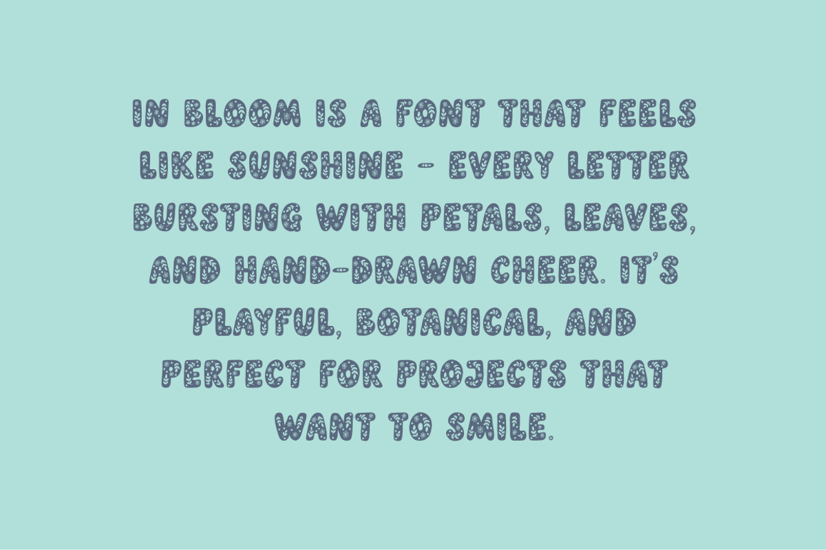In Bloom Botanical Font, a Sans Serif Font by Cosy Fox (Photo 6 of 7)