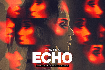 Echo Abstract Photo Effect Filter, a Layer Style Add-On by DesignerCandies