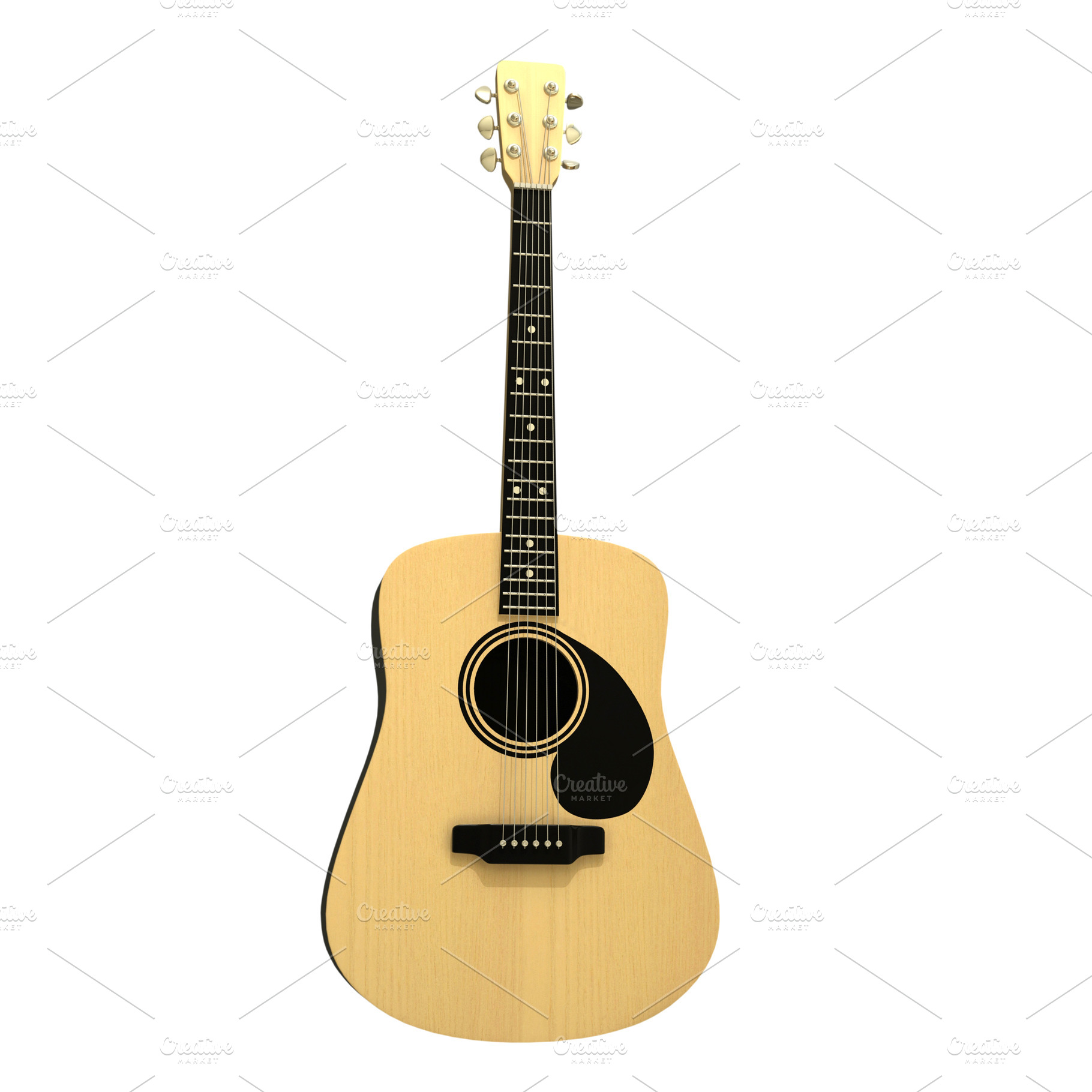 Acoustic guitar isolated on white, an Arts & Entertainment Photo by BOOCYS