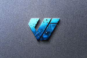 Logo Mockup-Blue Glass Reflection