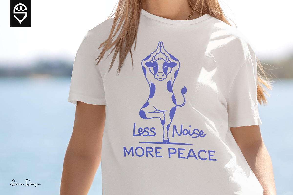 Meditative Yoga Cow T-shirt Design, an Animal Illustration by shaondesigns (Photo 3 of 6)