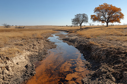 Scenic autumn landscape with a flowi, a Photo by Tanuart