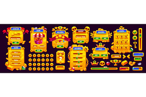 Golden game interface, gold, a Technology Illustration by Vector Tradition