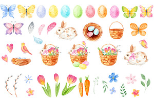 Happy Easter. Watercolor PNG Clipart