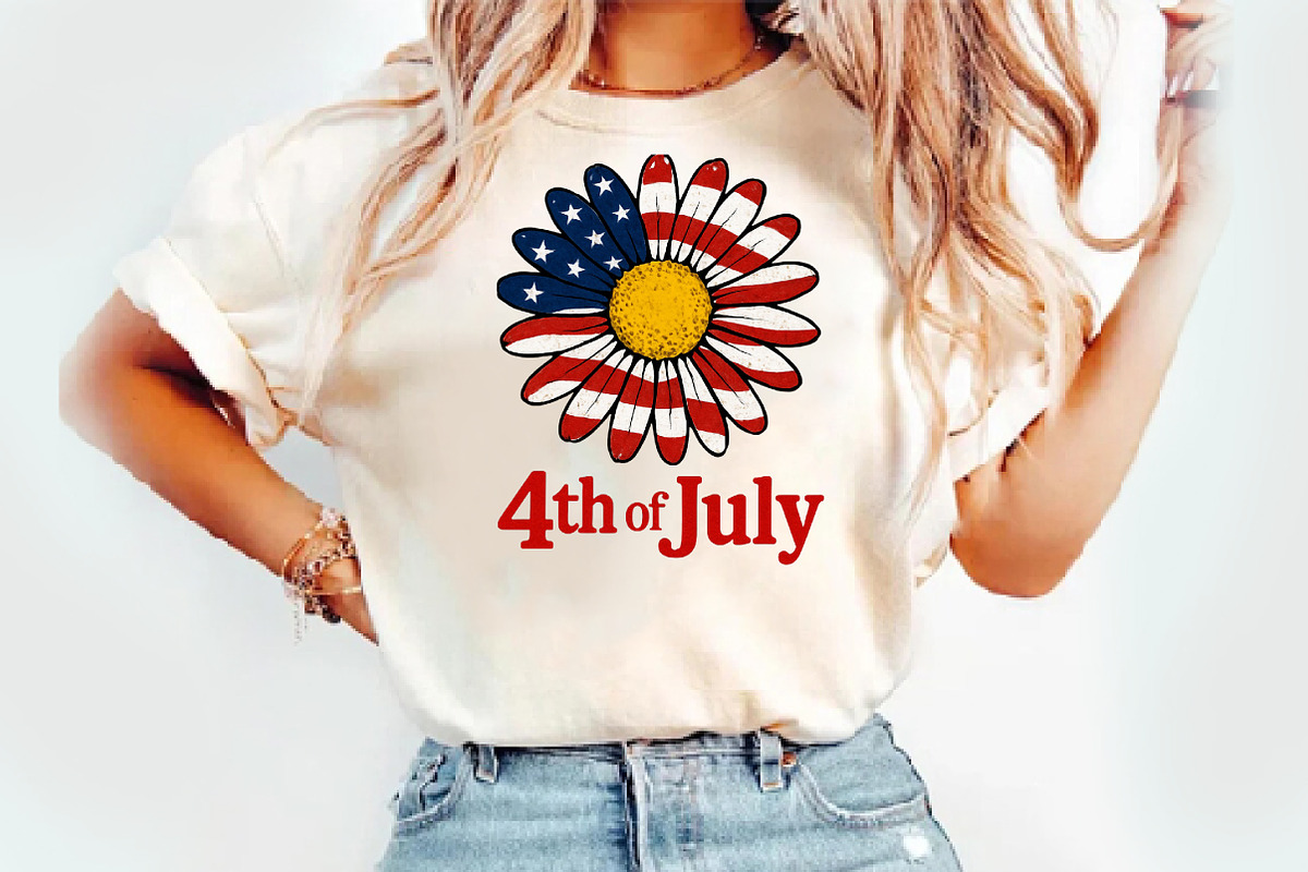 American Flag Flower 4th of July, an Illustration by Watercolor design (Photo 3 of 3)
