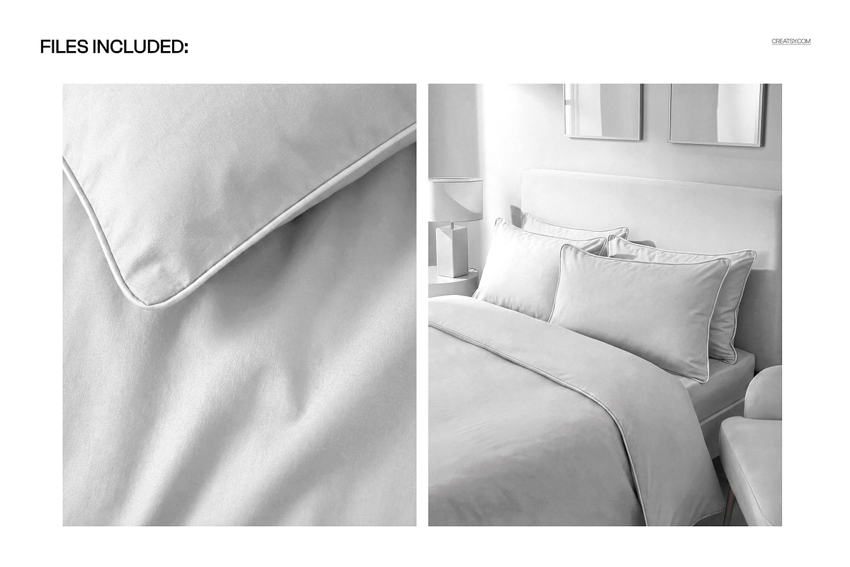Bedroom Bedding Set Mockup, a Household Mockup by creatsy5 (Photo 2 of 6)
