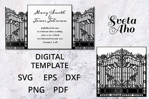 Square Gate Fold Wedding Invitation, an Invitation Template by Sveta Aho