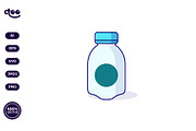 Simple Pure Mineral Water Bottle, a Food Illustration by Satisfactoons (Thumbnail 3 of 3)