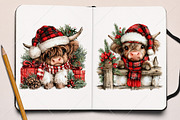 Plaid Christmas Cow PNG Clipart, a Seasonal Illustration by Canvas Craft (Thumbnail 8 of 10)