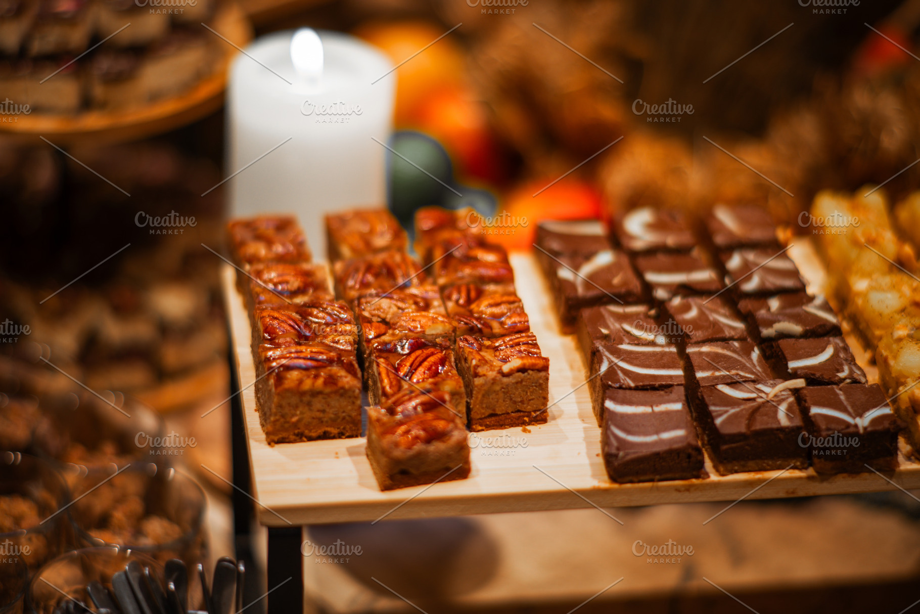 Artisan Brownie Squares Display, a Food & Drink Photo by SkyNext