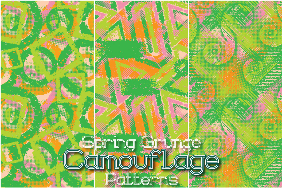 24 Spring Grunge Camo Patterns, a Pattern Graphic by Guten Tag Vector