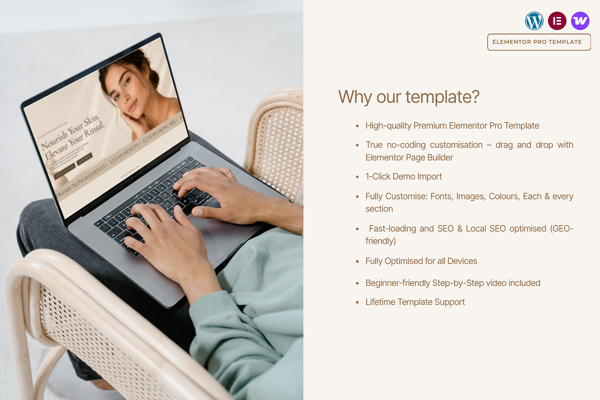 Luxury Skincare WordPress Template, a WordPress Template by Web Template Market (Photo 3 of 8)