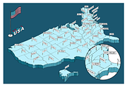 Isometric vector Map of the USA, an Education Illustration by Illustrationsforteachers (Thumbnail 3 of 6)