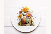 Whimsical Daisy Snail Clipart, a Seasonal Illustration by Designworld (Thumbnail 10 of 10)