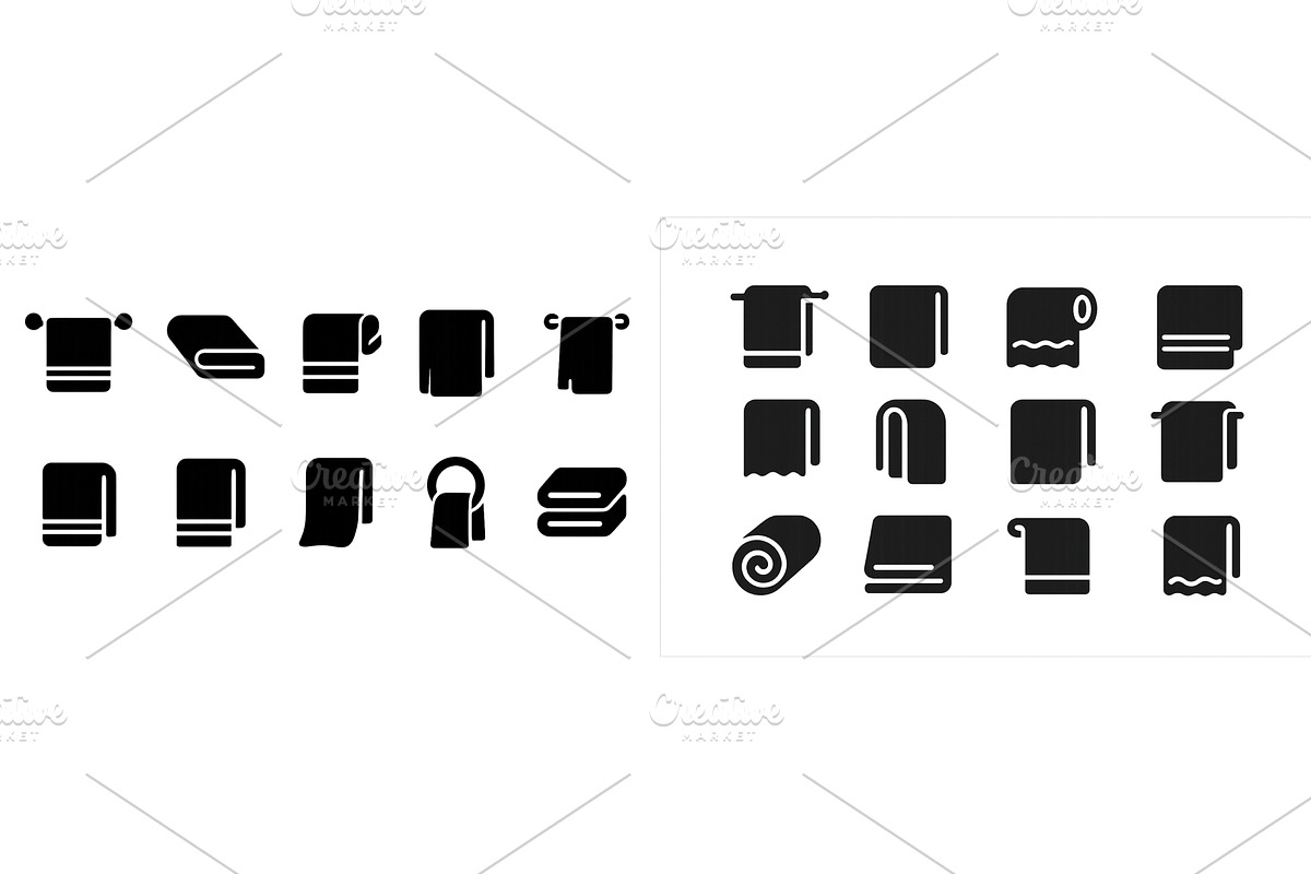 Various towel and blanket icons, a Texture Illustration by ZinetroN