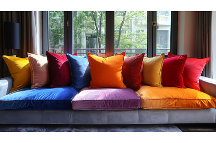 Colorful pillows decorate the room's, a Beauty & Fashion Photo by ZinetroN