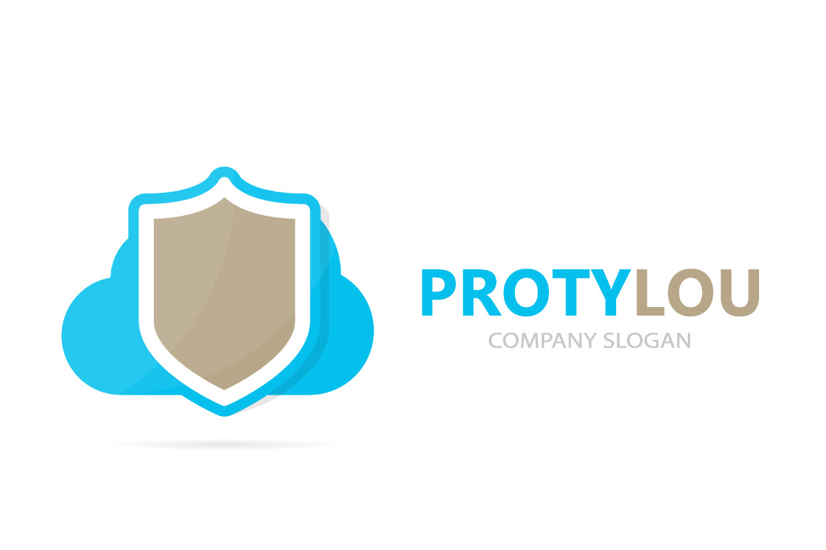 Vector of shield and cloud logo combination. Security and storage ...