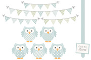 Pastel Owls, Banners and Papers, an Animal Illustration by Amanda Ilkov (Thumbnail 2 of 3)