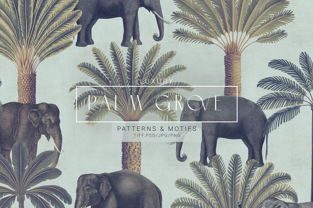 Palm Grove, Luxury tropical Prints!, a Pattern Graphic by Pink Linen (Photo 1 of 13)
