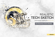 Tech Sketch Art Photoshop Mock-ups, an Action Add-On by SlideSalad (Thumbnail 1 of 27)