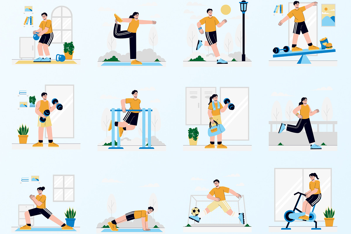 Fitness & Health 2D Illustration, a Person Illustration by orenjidesign (Photo 7 of 8)