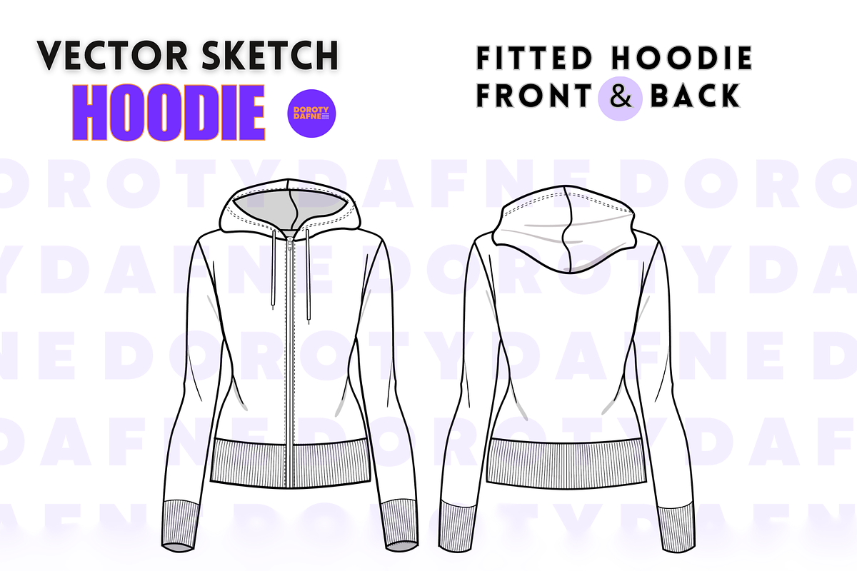 Fitted Hoodie, an Apparel Mockup by Doroty Dafne Designs (Photo 2 of 7)