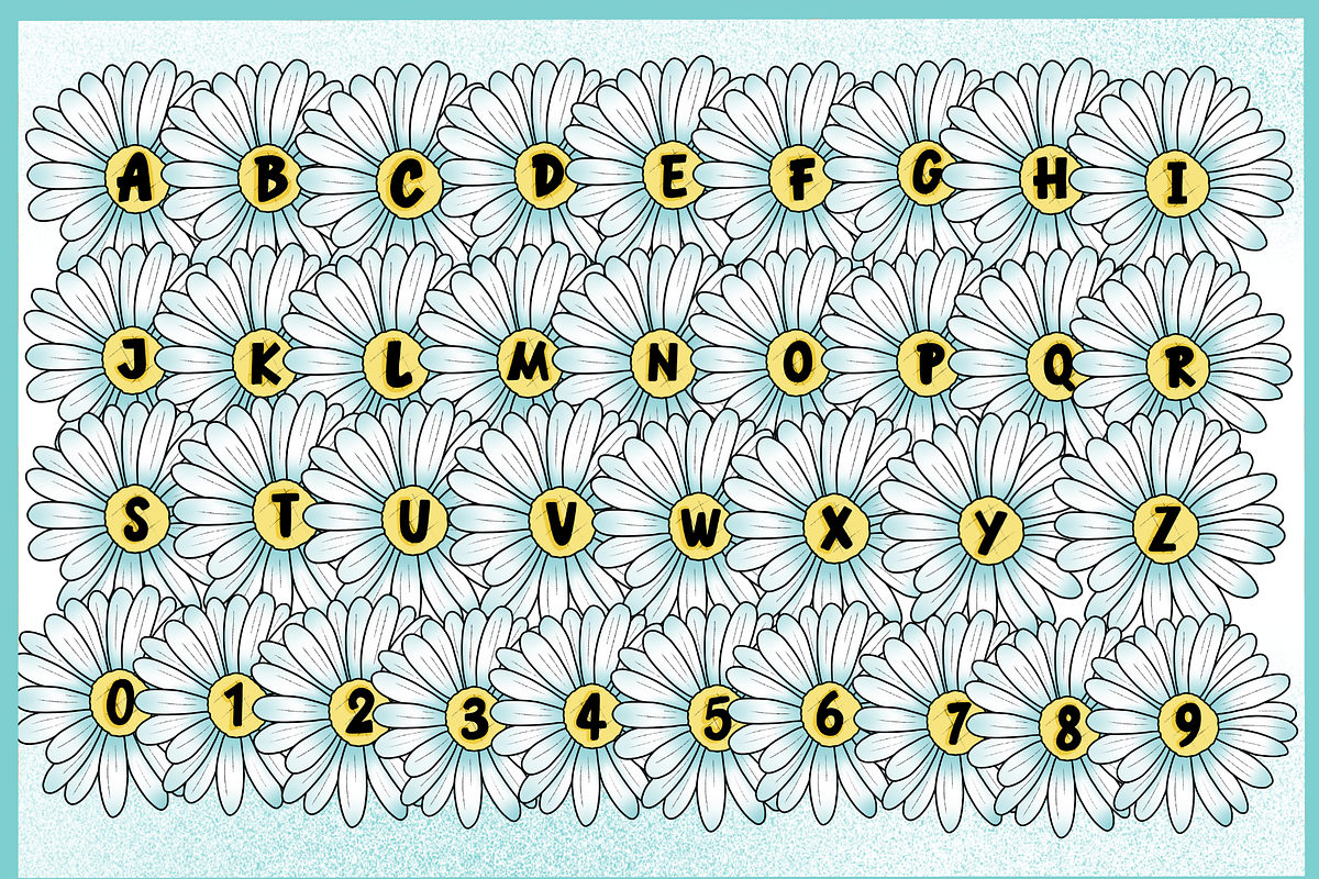 Daisy Spring -PNG Font, a Symbol Font by It me digital art (Photo 4 of 7)