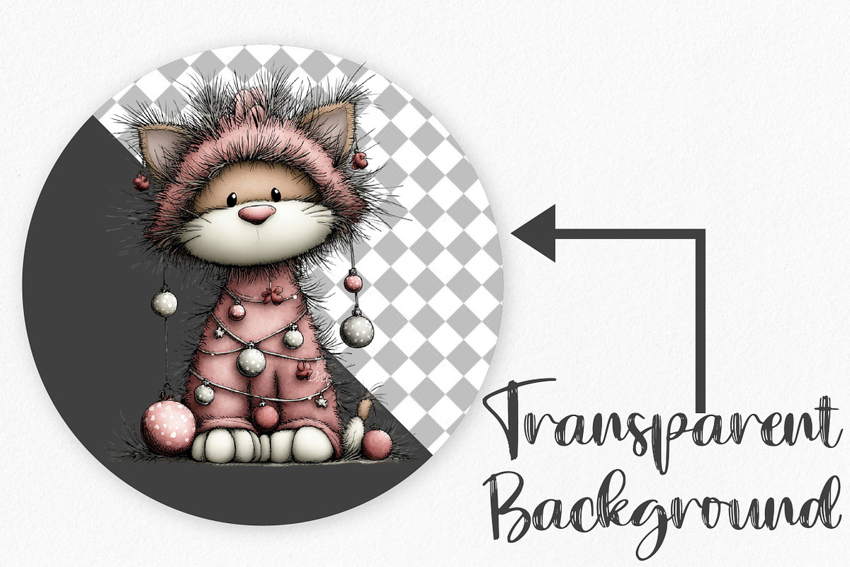 Christmas Cat and Dog Clipart, an Illustration by Canvas Craft (Photo 2 of 6)