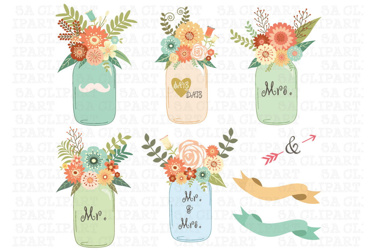 Mason jar Clipart, an Illustration by SA ClipArt (Photo 1 of 3)
