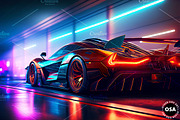 Supercar in the City Illustration, a Wallpaper Graphic by Other Side Art (Thumbnail 4 of 8)