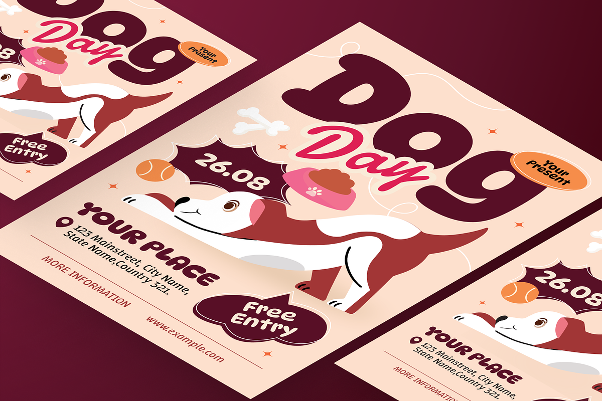 Illustration Dog Day Event Flyer Set, a Flyer Template by Annora Studio (Photo 5 of 6)