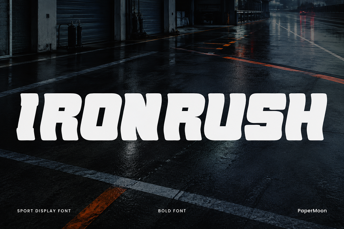 IronRush - Gym Sport Display Font, a Handwritten Font by PaperMoon (Photo 1 of 6)