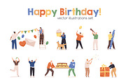 People celebrate happy birthday set, a Person Illustration by Good Studio (Thumbnail 1 of 3)