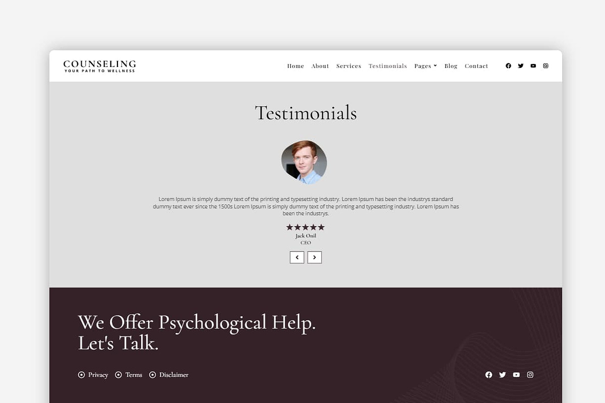 Counseling WordPress theme preview 6