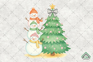 Coquette Glitter Christmas Snowman, an Illustration by Craft Nest