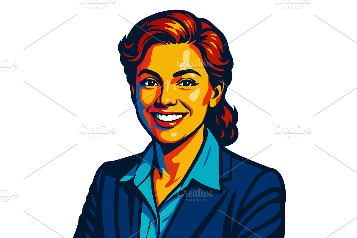 female sales manager vector, a Person Illustration by AlexArt
