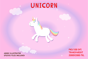 Unicorn Clipart Vector Illustration