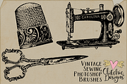 Vintage Sewing Photoshop Brushes preview 3