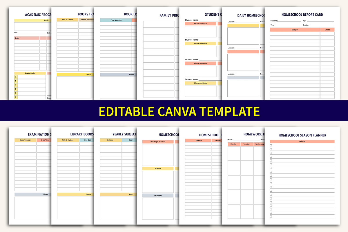 26–2027 Homeschool Management Binder, a Stationery Template by Designmela01 (Photo 3 of 9)