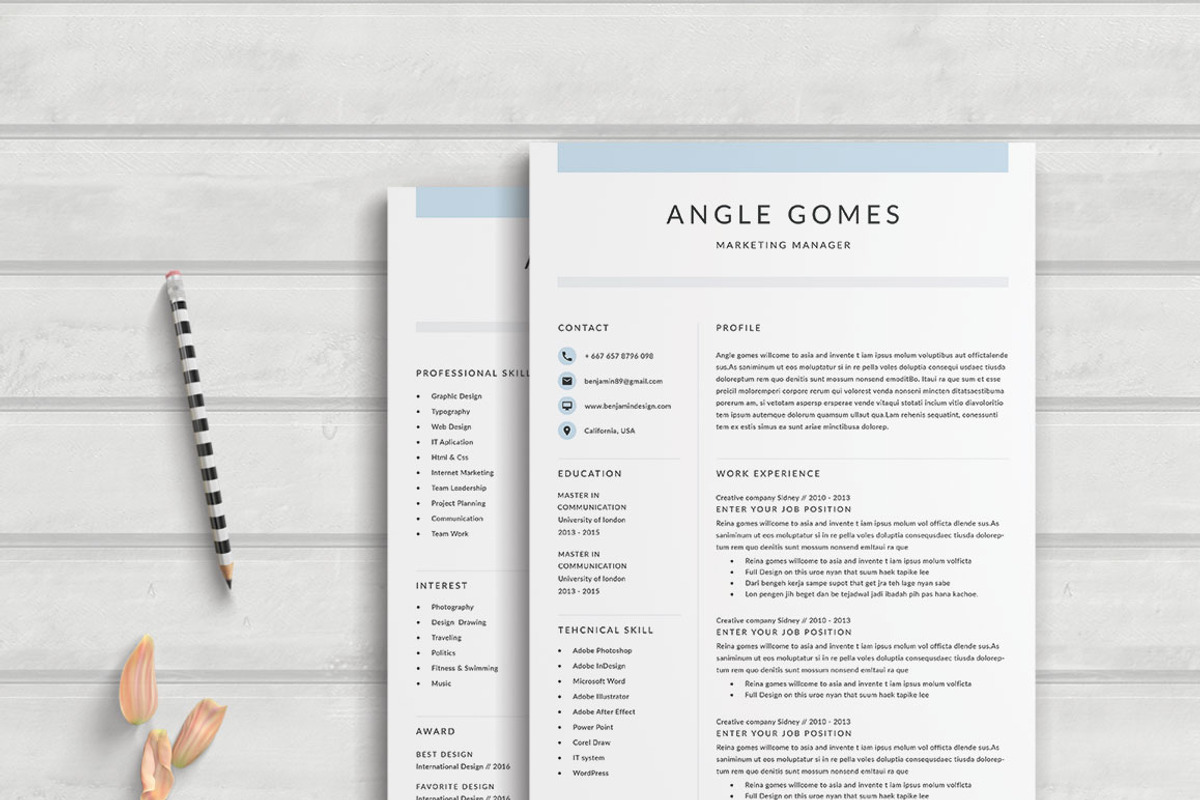 Resume Template 4 Page | Angle, a Resume Template by Symie Design (Photo 1 of 7)